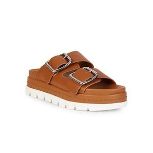 NWB, J/Slides Bolo Tan Leather Sandals